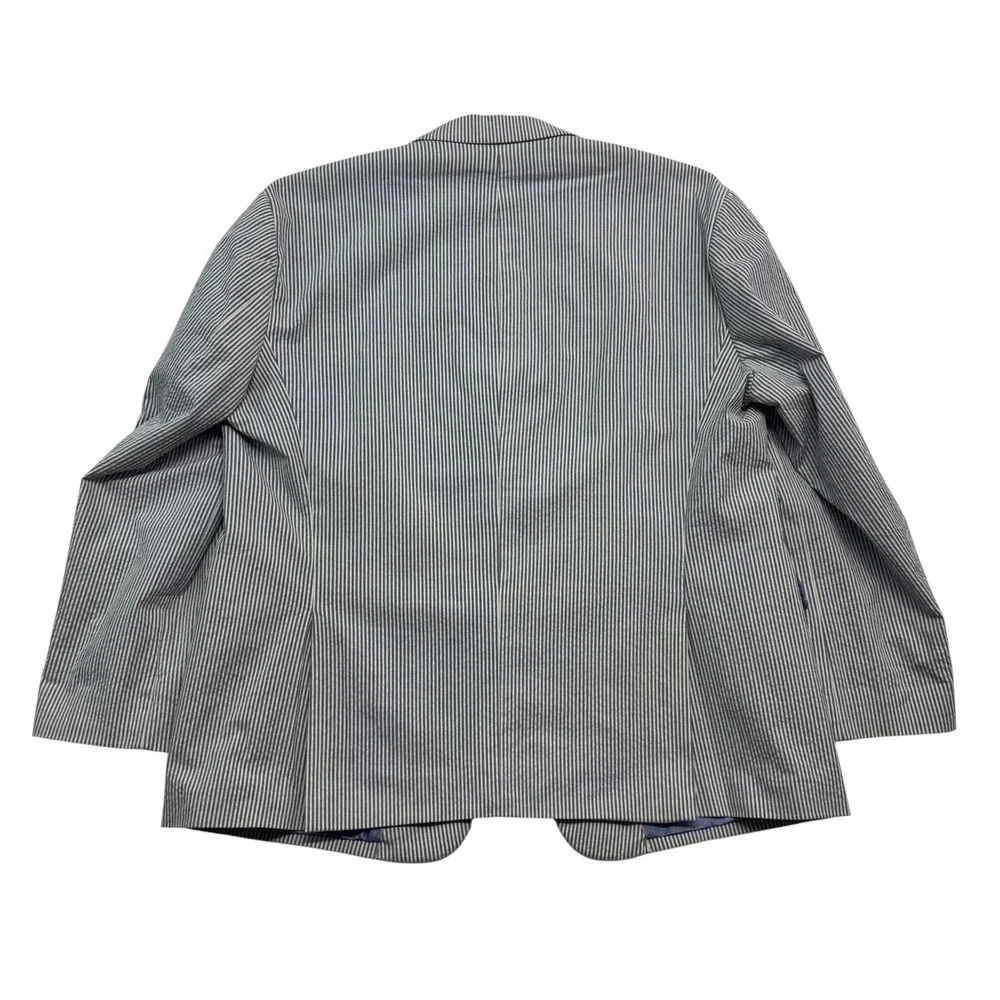 Jos A Bank 1905 50R Blue White Stripe Seersucker Blazer Jacket Sport Coat Cotton